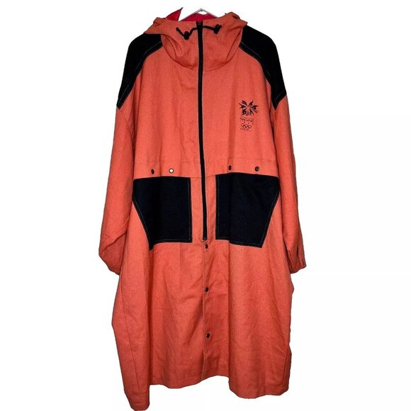 Mizuno x Nagano Olympics 1998 Official Rain Wind Coat Jacket Hood Japan Workwear